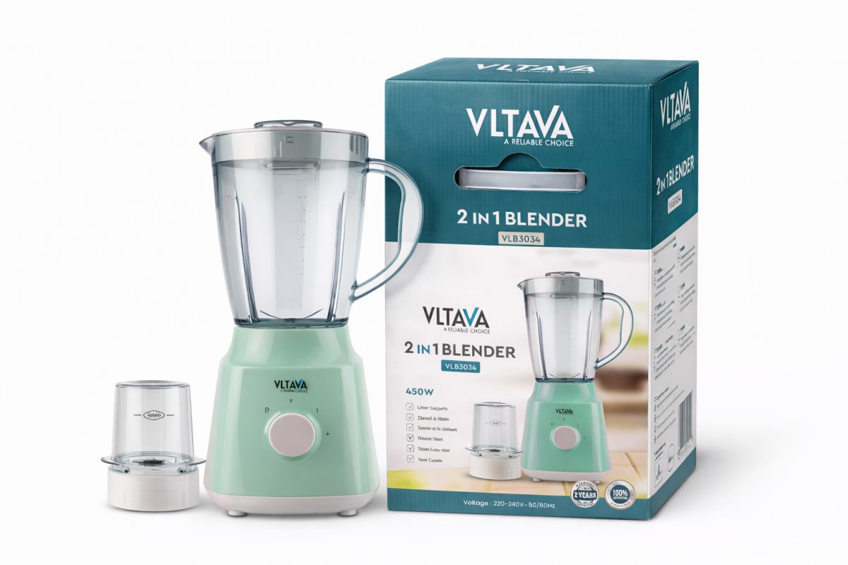 VLTAVA 2-in-1 Blender 450W – Multi-Function Kitchen Blender with Grinder