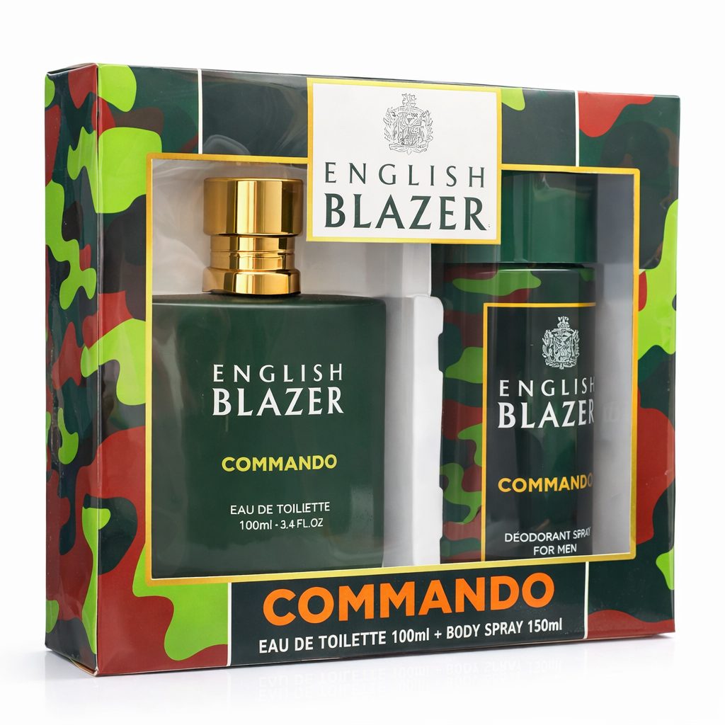 English Blazer Commando Gift Set for Men – Eau de Toilette 100ml + Body Spray 150ml