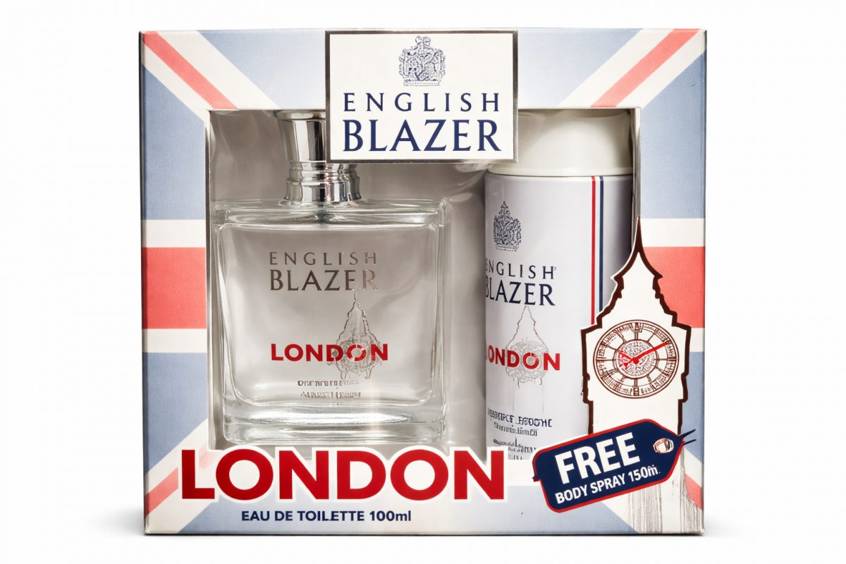 English Blazer London Gift Set for Men – Eau de Toilette 100ml + Body Spray 150ml (Free Body Spray Included)