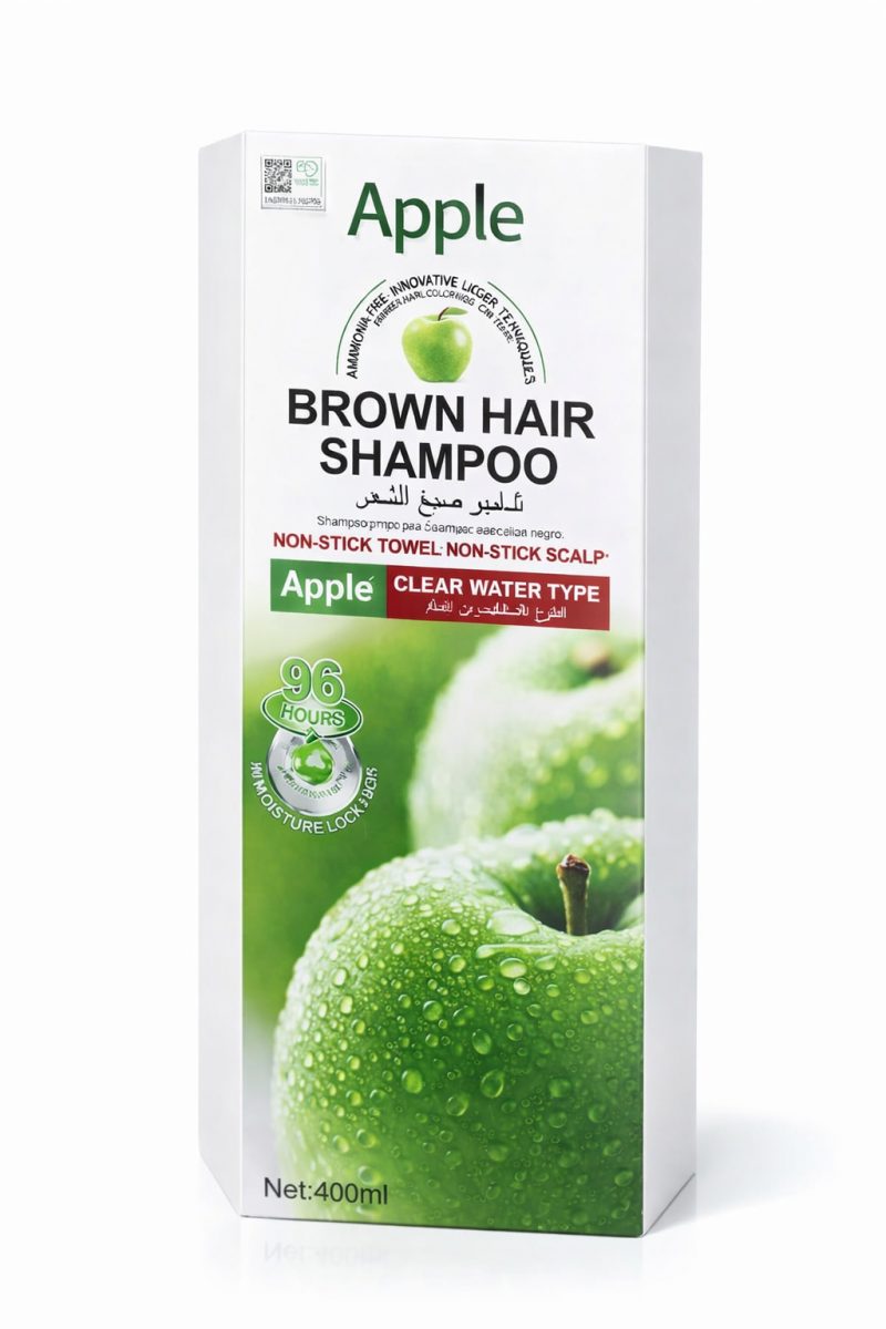 Apple Brown Hair Shampoo – Ammonia-Free, 96H Moisture Lock (400ml)