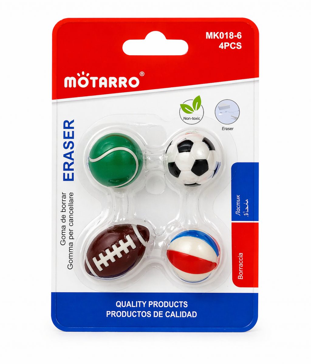 MOTARRO Sports Eraser Set – Creative, Safe & Fun (4PCS)