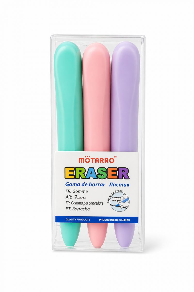 Motarro Pastel Eraser Set – Smudge-Free Precision (3-Pack)