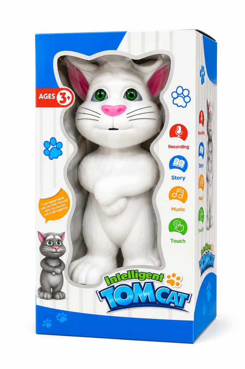 White Interactive Talking Tom Cat Toy