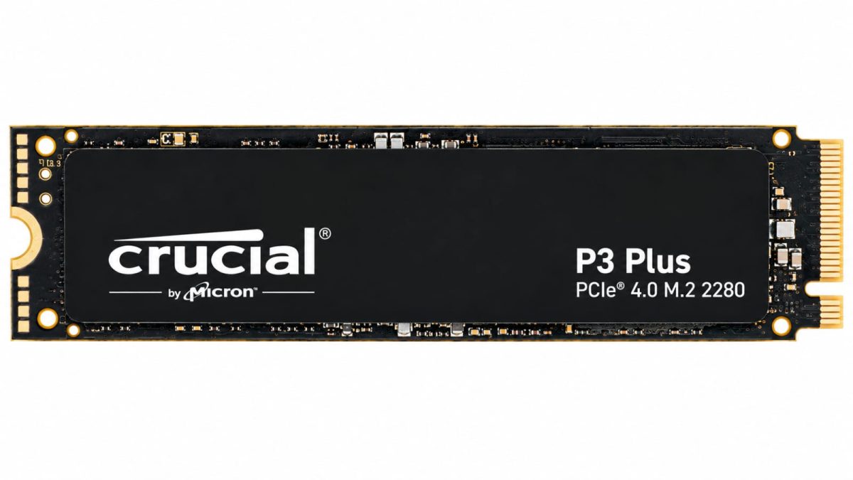 Crucial P3 Plus 1TB NVMe SSD M.2 2280 PCIe Gen4 internal storage drive.