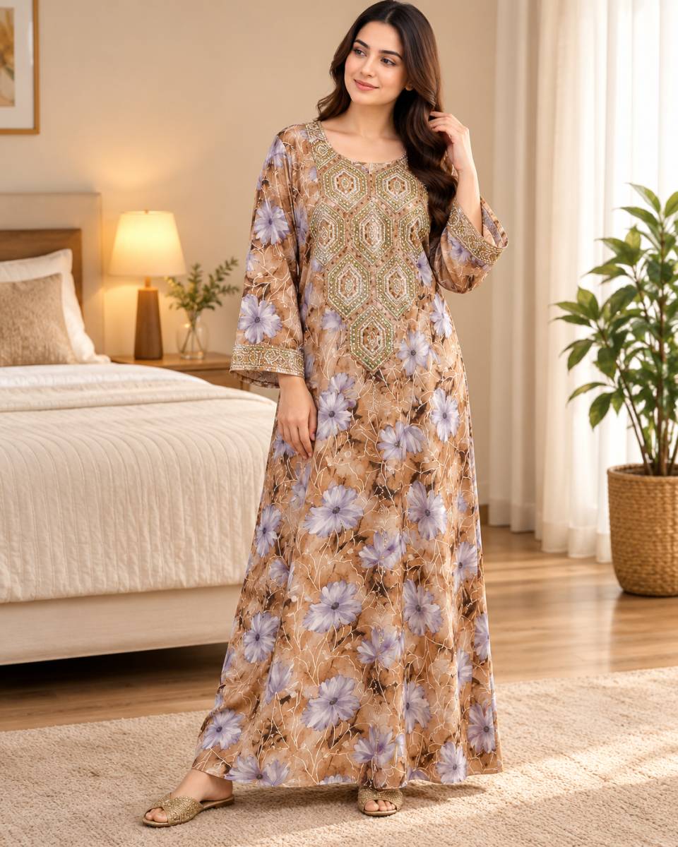 Floral Printed Mukhawar Dress